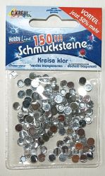 Schmucksteine Kreise klar 150er